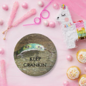 Hou Crankin de oude Geviste luik Papieren Bordje (Feest)