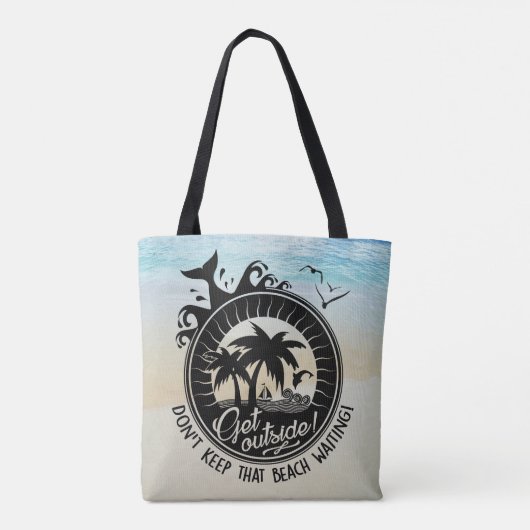 Hou dat strand niet op dat grappige Typografische Tote Bag (Achterkant)