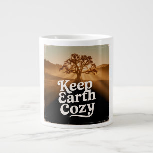 Hou de aarde knus Boom Leven Vintage Natuur Geest  Grote Koffiekop