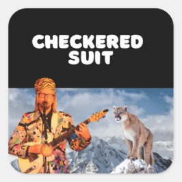 Hou de cougars op afstand. vierkante sticker