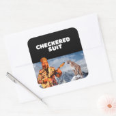 Hou de cougars op afstand. vierkante sticker (Envelop)