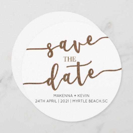 HOU DE DATUM VRIJ TROUWKAART UITNODIGING (Voorkant / Achterkant)