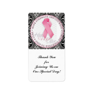 hou de hoop levend roze lint borstkanker etiket