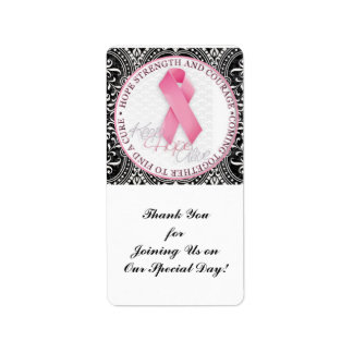 hou de hoop levend roze lint borstkanker etiket