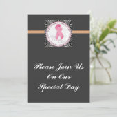 hou de hoop levend roze lint borstkanker kaart (Staand voorkant)