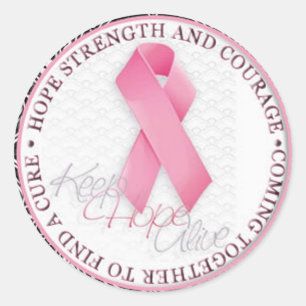 hou de hoop levend roze lint borstkanker ronde sticker