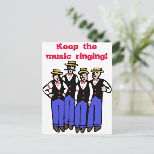 Hou de muziek aan het roken! briefkaart (Staand voorkant)