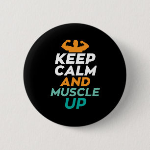 Hou de spieren omhoog Funny Gym Fitness Body Build Ronde Button 5,7 Cm