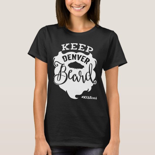 "Hou Denver Beard" Vrouwen V-Neck Black T-shirt (Voorkant)