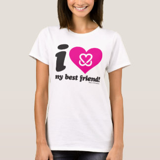 Hou een borst "Ik hou van mijn beste vriend" T-shirt