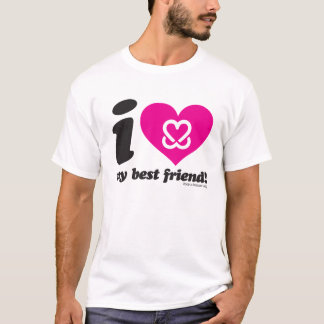 Hou een borst "Ik hou van mijn beste vriend" T-shirt