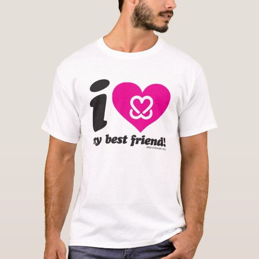 Hou een borst "Ik hou van mijn beste vriend" T-shirt (Voorkant)