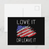 Hou er van of laat de Amerikaanse vlag achter Briefkaart (Voorkant / Achterkant)