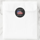 Hou er van of laat de Amerikaanse vlag achter Ronde Sticker (Tas)