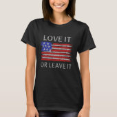 Hou er van of laat de Amerikaanse vlag achter T-shirt (Voorkant)