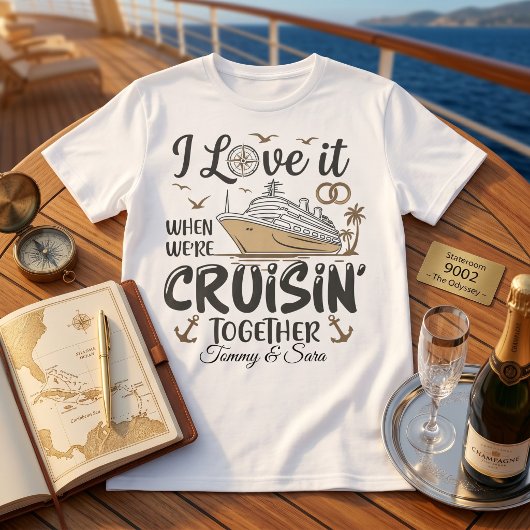 Hou ervan als we samen cruisen Aangepaste naam T-shirt