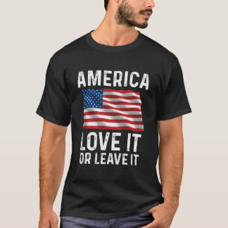 Hou ervan of laat het patriottische Amerikaanse vl T-shirt