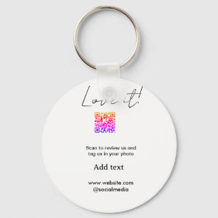 Hou ervan scan QR beoordeling sociale media deel f Sleutelhanger