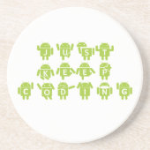 Hou gewoon de codering (Android Bug Droid Grey Bck Zandsteen Onderzetter (Voorkant)