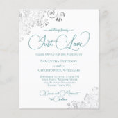 Hou gewoon van Blauwgroen QR-code BUDGET bruiloft  (Voorkant)