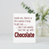 Hou haar mond met Chocolate Briefkaart (Staand voorkant)