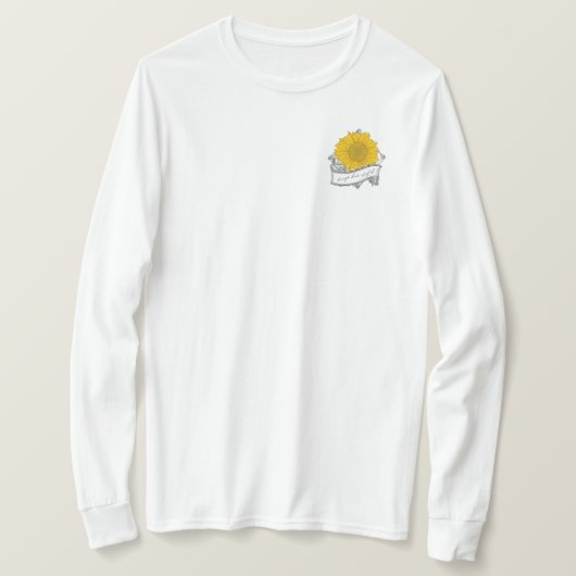 Hou haar wilde zonnebloem van raket, lang sleeve t-shirt (Design voorkant)