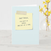 Hou het Eén Jaar Verjaardag Simpel Kaart (Gele Bloem)