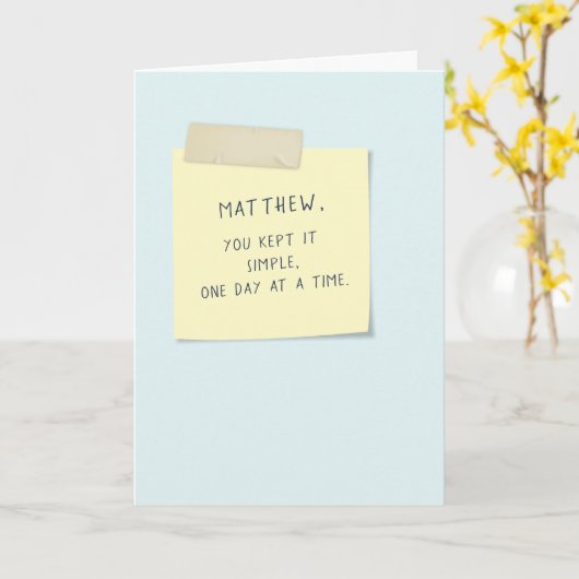 Hou het Eenvoudig Eén Jaar Verjaardag Kaart (Gele Bloem)