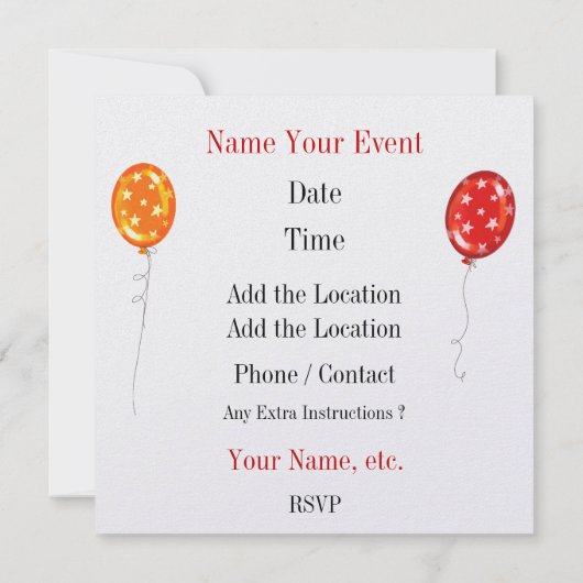 Hou het geheim! Verrassingsfeest - SRF Kaart (Achterkant)