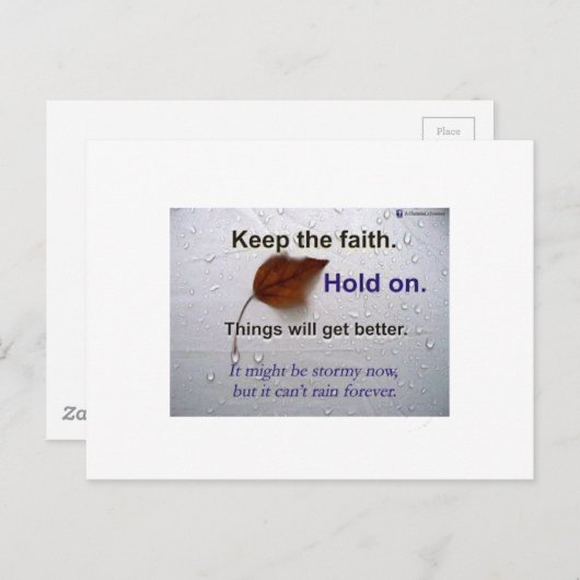 Hou het geloof vast... Het wordt beter Briefkaart (Voorkant / Achterkant)