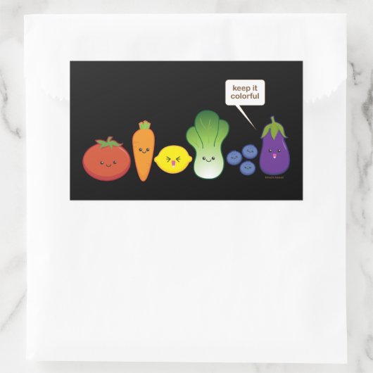 Hou het kleurrijk! rechthoekige sticker (Tas)