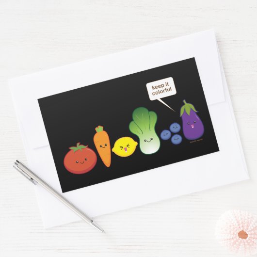 Hou het kleurrijk! rechthoekige sticker (Envelop)