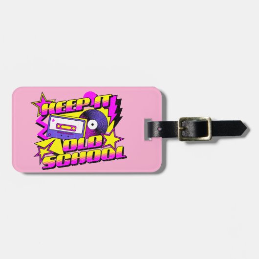 Hou het op de oude school bagagelabel (Voorkant horizontaal)