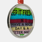 hou het op freesh metalen ornament (Rechts)