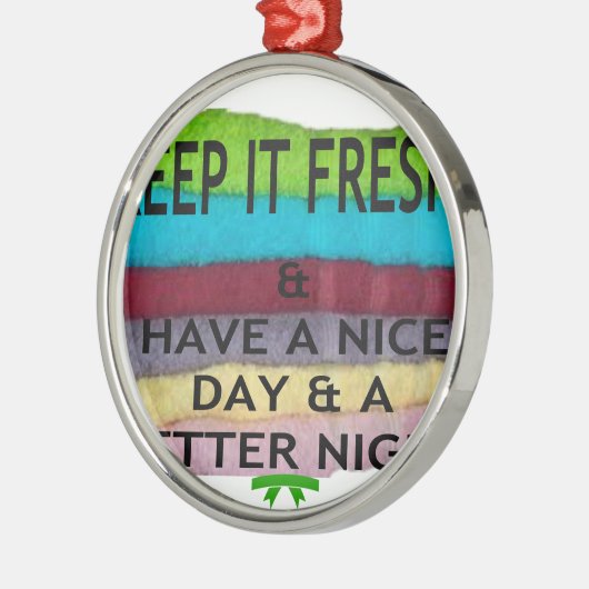 hou het op freesh metalen ornament (Links)