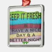 hou het op freesh metalen ornament (Links)