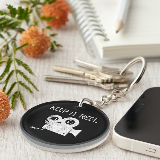 Hou het rond - filmmaker giet sleutelhanger (Voorkant Rechts)