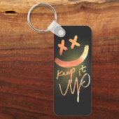 Hou het vol | Shining Gold Funny Smile Emoji Sleutelhanger (Voorkant)