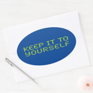 Hou het voor jezelf Blauw Ovale Sticker