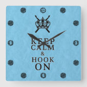 Hou je beugel op de Crochet Craft Room Vierkante Klok (Voorkant)