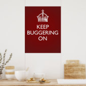 Hou je beuzelen op - diep rood poster (Keuken)