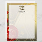 Hou je Christus vol Kerstmis, goud/rood Christelij Persoonlijk Briefhoofd (Voorkant / Achterkant)