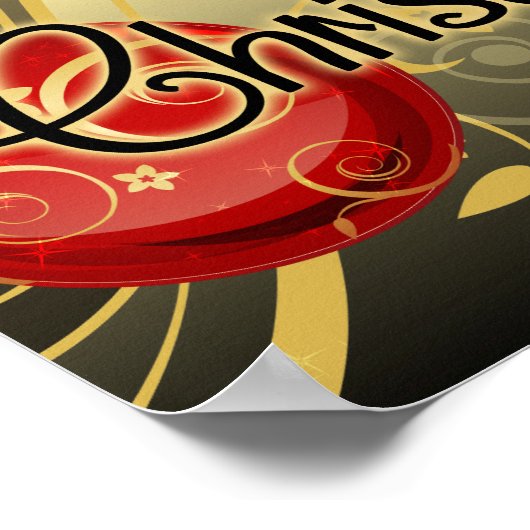 Hou je Christus vol Kerstmis, goud/rood Christelij Poster (Hoek)