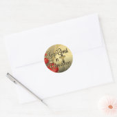 Hou je Christus vol Kerstmis, goud/rood Christelij Ronde Sticker (Envelop)