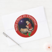 Hou je Christus vol kerstmis Ronde Sticker (Envelop)