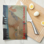 Hou je Christus vol kerstmis Theedoek (Quarter Fold)