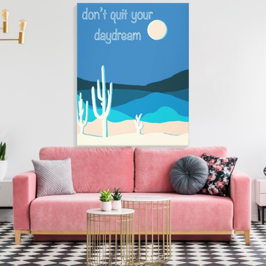 Hou je dagdroom niet op canvas afdruk (Insitu (Woonkamer))