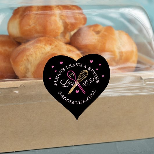 Hou je ervan? Verlaat een Review bakkerij en spon Hart Sticker