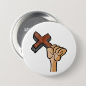 Hou je geloof hoog ronde button 7,6 cm (Voorkant /achterkant)