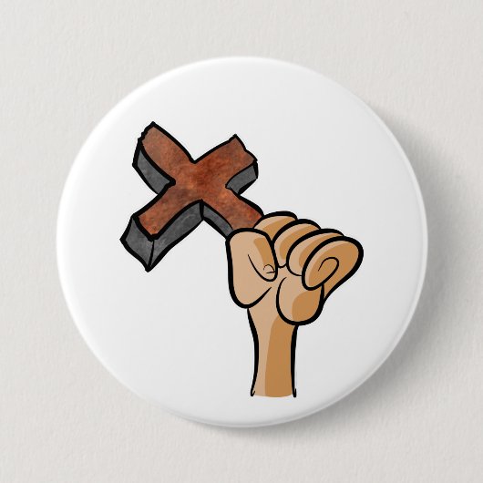 Hou je geloof hoog ronde button 7,6 cm (Voorkant)